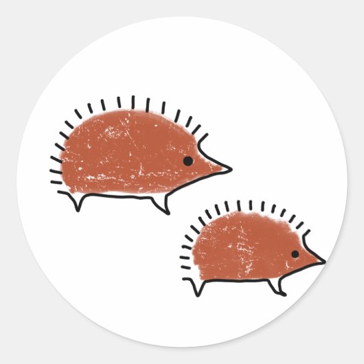 Höhlenmalerei auf Igel Runder Aufkleber (Vorderseite)
