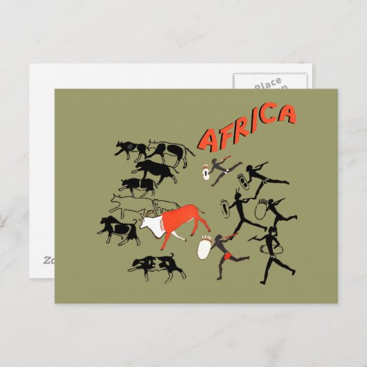 Höhlenmalerei in Bushmen T-Shirts und Geschenke Postkarte (Vorne/Hinten)