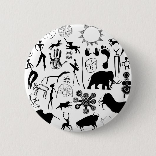 Höhlenmalereien - urzeitliche Kunst Button (Vorderseite)