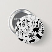 Höhlenmalereien - urzeitliche Kunst Button (Vorne & Hinten)