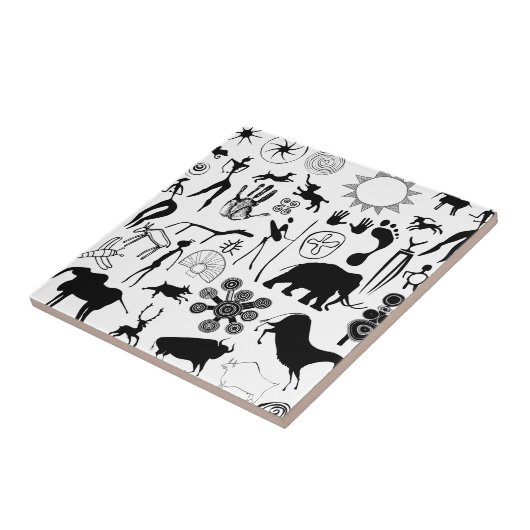 Höhlenmalereien - urzeitliche Kunst Fliese (Seite)