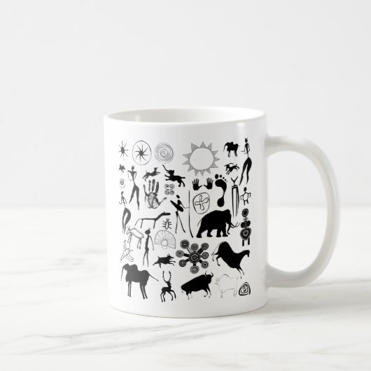 Höhlenmalereien - urzeitliche Kunst Kaffeetasse (Rechts)