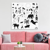 Höhlenmalereien - urzeitliche Kunst Leinwanddruck (Insitu (Wohnzimmer))