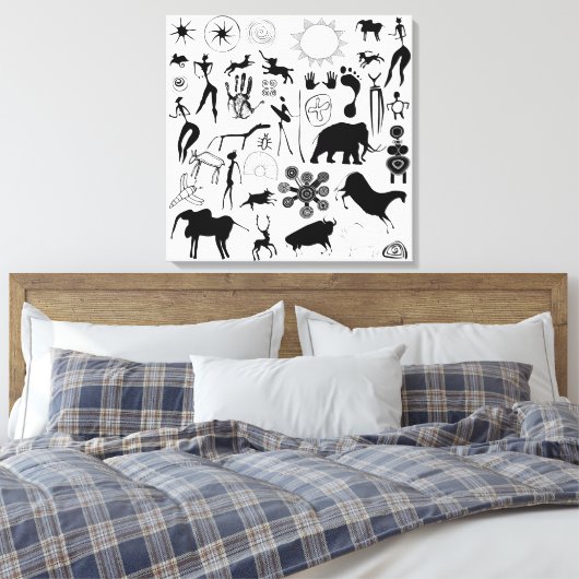 Höhlenmalereien - urzeitliche Kunst Leinwanddruck (Insitu (Schlafzimmer))