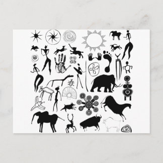 Höhlenmalereien - urzeitliche Kunst Postkarte