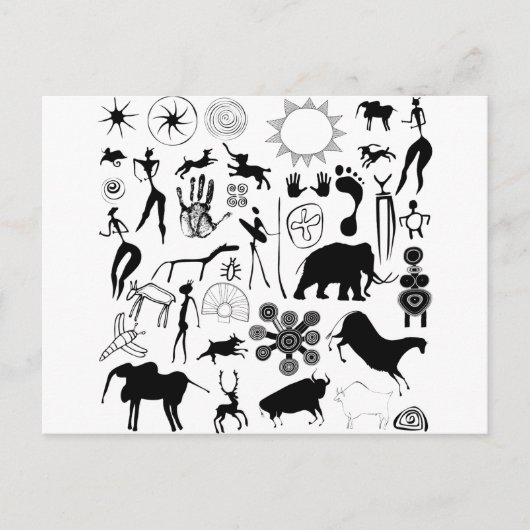 Höhlenmalereien - urzeitliche Kunst Postkarte (Vorderseite)