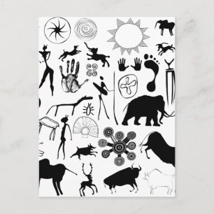Höhlenmalereien - urzeitliche Kunst Postkarte