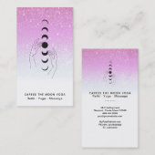 *~* Höhlenmondphasen + Hände Celestischer Glitzer Visitenkarte (Vorne/Hinten)