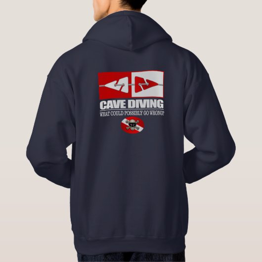 Höhlentauchen (Linienmarkierungen) Hoodie (Rückseite)