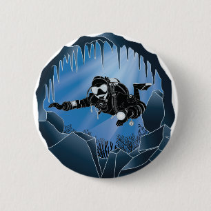 Höhlentauchen - Unterwassertaucher Button