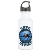 Höhlentauchen - Unterwassertaucher Edelstahlflasche (Vorderseite)