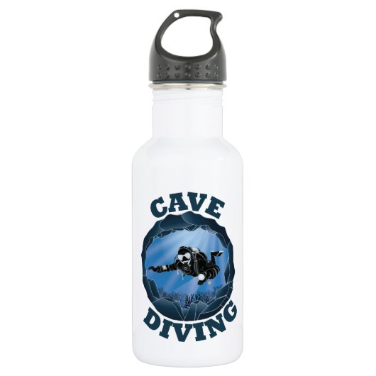 Höhlentauchen - Unterwassertaucher Edelstahlflasche (Vorderseite)