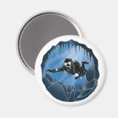 Höhlentauchen - Unterwassertaucher Magnet (Vorderseite/Rückseite)