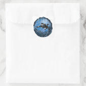 Höhlentauchen - Unterwassertaucher Quadratischer Aufkleber (Tasche)
