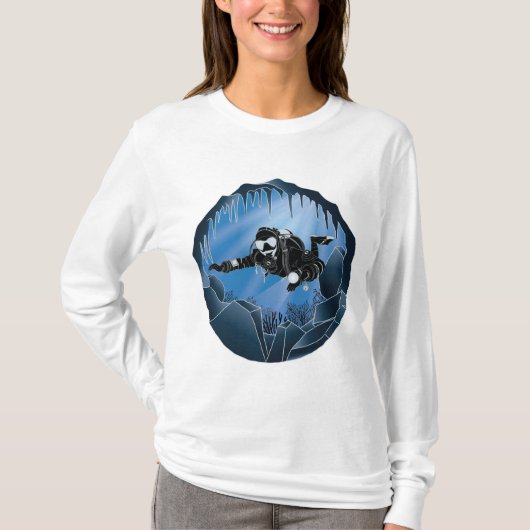 Höhlentauchen - Unterwassertaucher T-Shirt (Vorderseite)