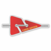 Höhlentaucher (Line Marker) Aufkleber (Vorderseite)