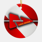 Höhlentaucher (Line Marker) Keramik Ornament (Vorne)