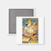 Höhlenteppiche, siehe Indien Reiseplakat Magnet (Vorderseite/Rückseite)
