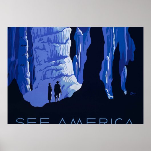 Höhlenweg Vintage Travel Poster (Vorne)