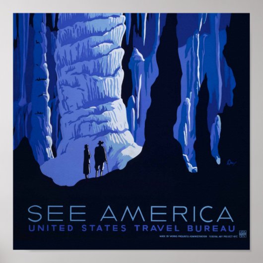 Höhlenweg Vintage Travel Poster (Vorne)