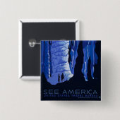 Höhlenweg Vintage Travel Poster Button (Vorne & Hinten)