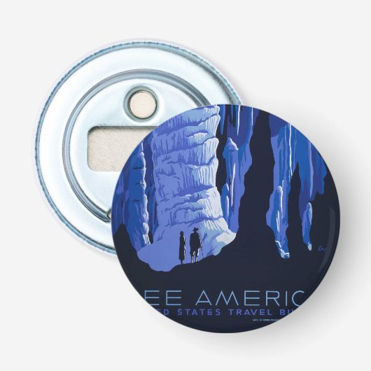 Höhlenweg Vintage Travel Poster Flaschenöffner (Vorderseite)