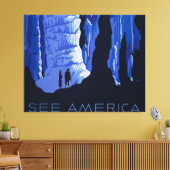 Höhlenweg Vintage Travel Poster Leinwanddruck (Insitu (Wohnzimmer))