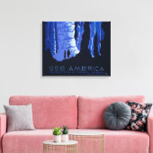 Höhlenweg Vintage Travel Poster Leinwanddruck (Insitu (Wohnzimmer))