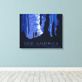 Höhlenweg Vintage Travel Poster Leinwanddruck (Insitu (Holzboden))