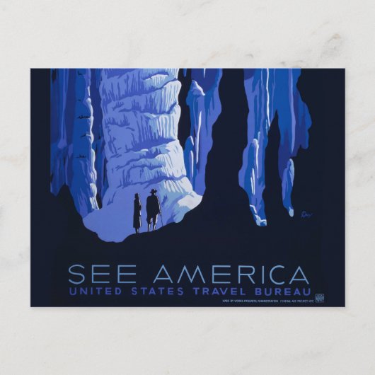 Höhlenweg Vintage Travel Poster Postkarte (Vorderseite)