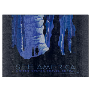 Höhlenweg Vintage Travel Poster Schneidebrett