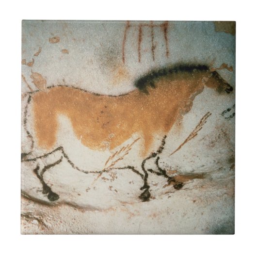 Höhlenzeichnungen Lascaux Französisch prähistorisc Fliese (Vorderseite)