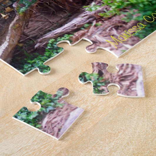 Hohler Klotz mit Haus-Puzzlespiel Puzzle (Seite)