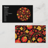 Hohloma rote und gelbe Visitenkarte (Vorne/Hinten)