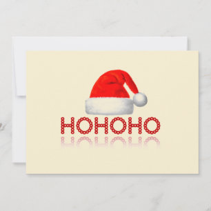 HoHo Einfache Weihnachtsmannmütze Rot Weiße Beige Feiertagskarte