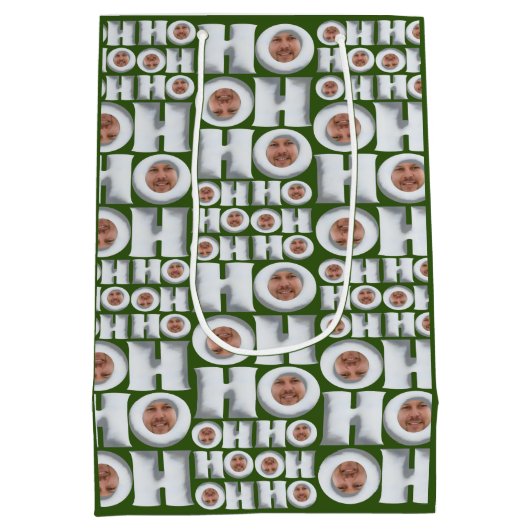 HoHo! Geschenk von mir! Ihr Face Wrapping Paper Mittlere Geschenktüte (Rückseite)