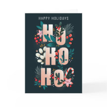 HoHo Holly Branches Candy Cane Weihnachtskarte