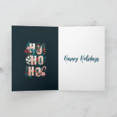 HoHo Holly Branches Candy Cane Weihnachtskarte Dankeskarte (Innenseite)