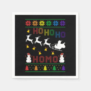 Hoho Homo LGBT Ugly Christmas Sweater Shirt Gift Serviette