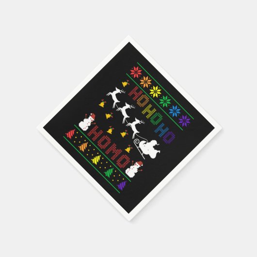 Hoho Homo LGBT Ugly Christmas Sweater Shirt Gift Serviette (Ecke)