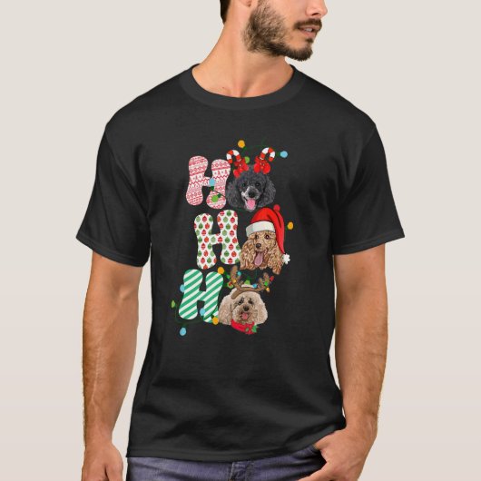 HoHo Poodle Weihnachten Drei Niedliche Weihnachten T-Shirt (Vorderseite)