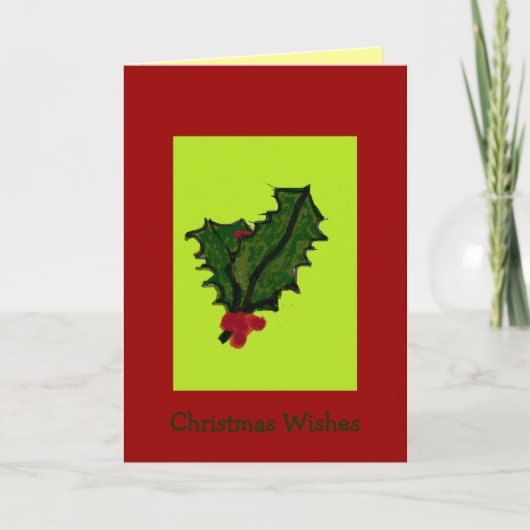 Hoho Stechpalmen-Weihnachtskarte Feiertagskarte (Vorderseite)