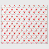 HoHo Weihnachts-Hat Red White Geschenkpapier (Flach)