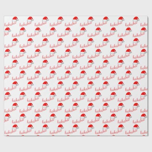HoHo Weihnachts-Hat Red White Geschenkpapier (Flach)