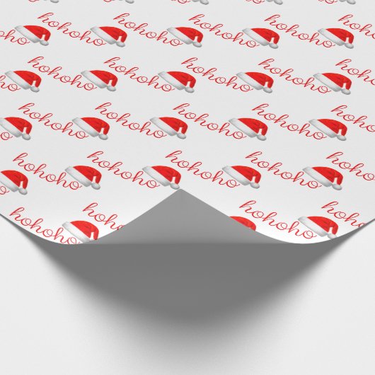 HoHo Weihnachts-Hat Red White Geschenkpapier (Ecke)