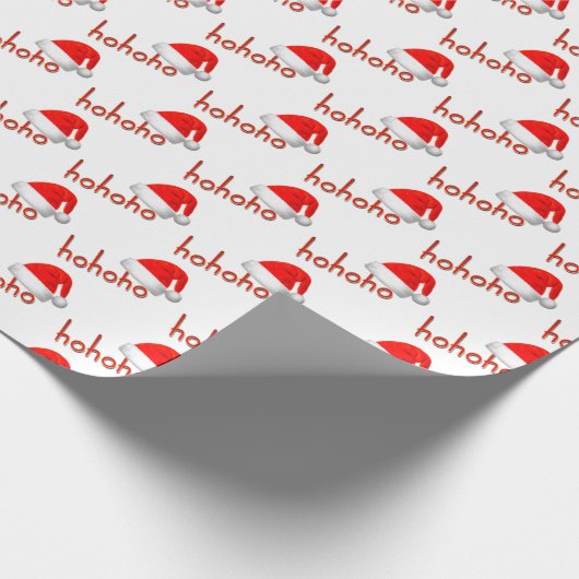 HoHo WeihnachtsHat Red White Simple Geschenkpapier (Ecke)
