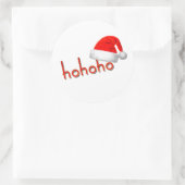 HoHo WeihnachtsHat Red White Simple Runder Aufkleber (Tasche)