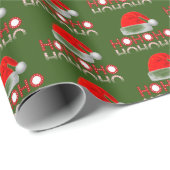 HoHo Weihnachtsmannmütze Red White Geschenkpapier (Rolleneckpunkt)