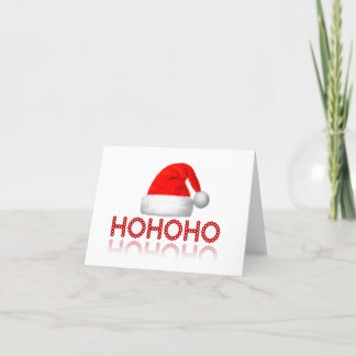 HoHoHo Einfacher Weihnachtsmann-Hut Rot Weiß Feiertagskarte