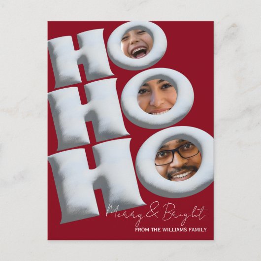 HOHOHO! Erstelle deine eigene Weihnachtskarte! Postkarte (Vorderseite)